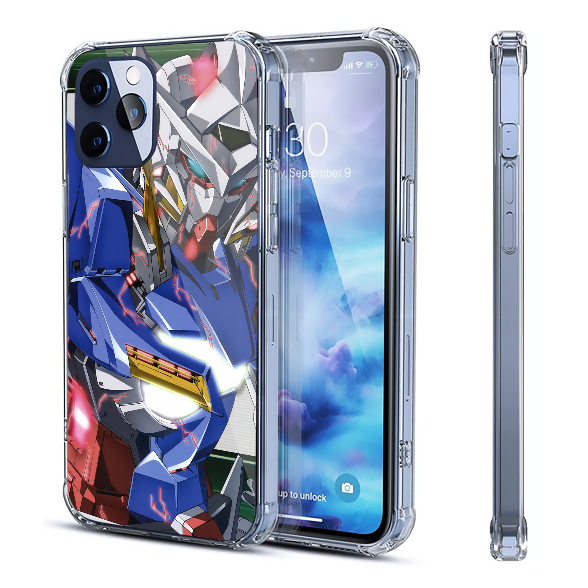 （画像用） 機動戦士ガンダム Mobile Suit Gundam 【iPhone 12シリーズ対応】透明スマホケース（クリアソフトケース）